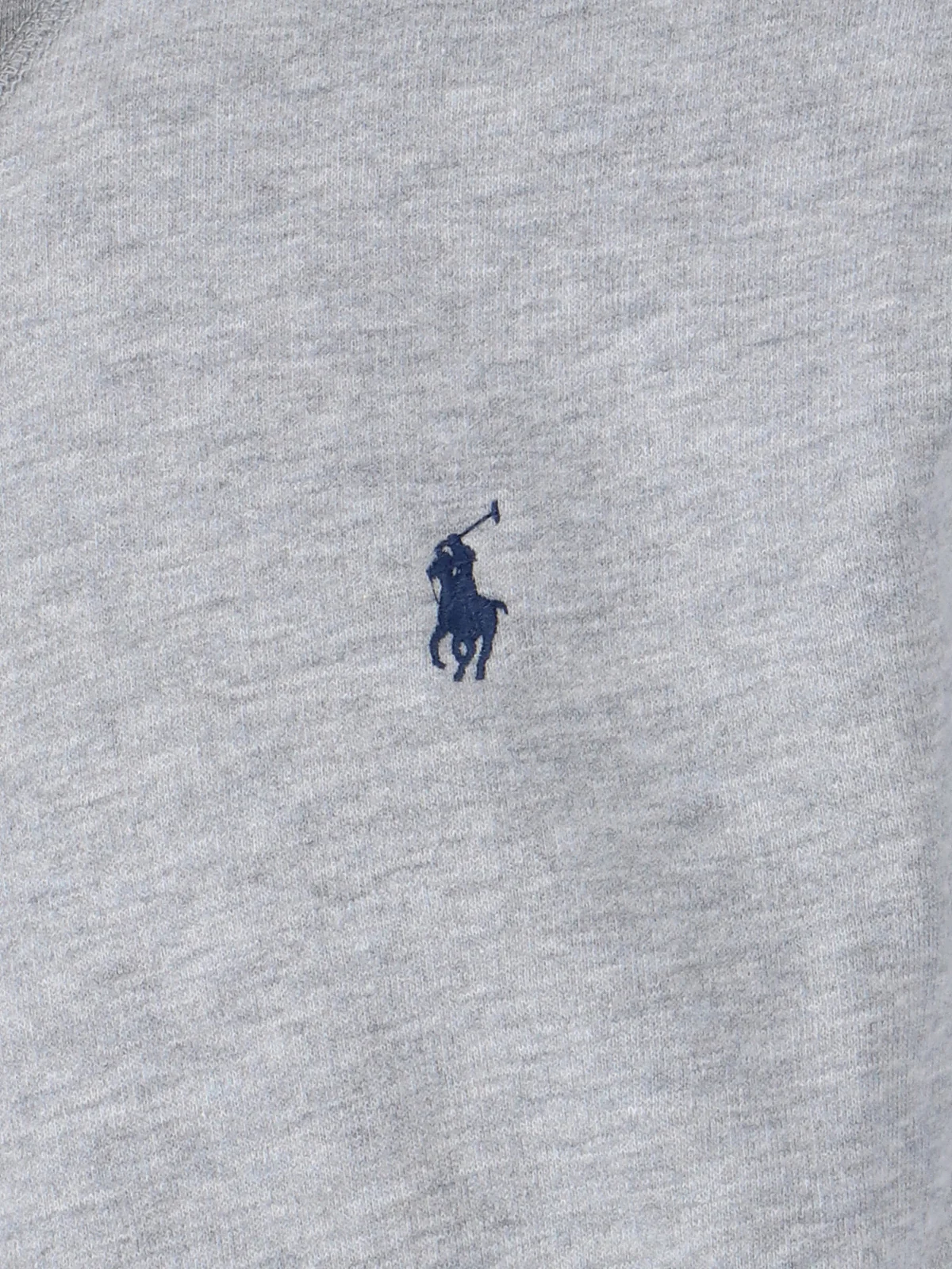 Heather Grey Hoodie With Drawstring And Embroidered Logo - Image 4
