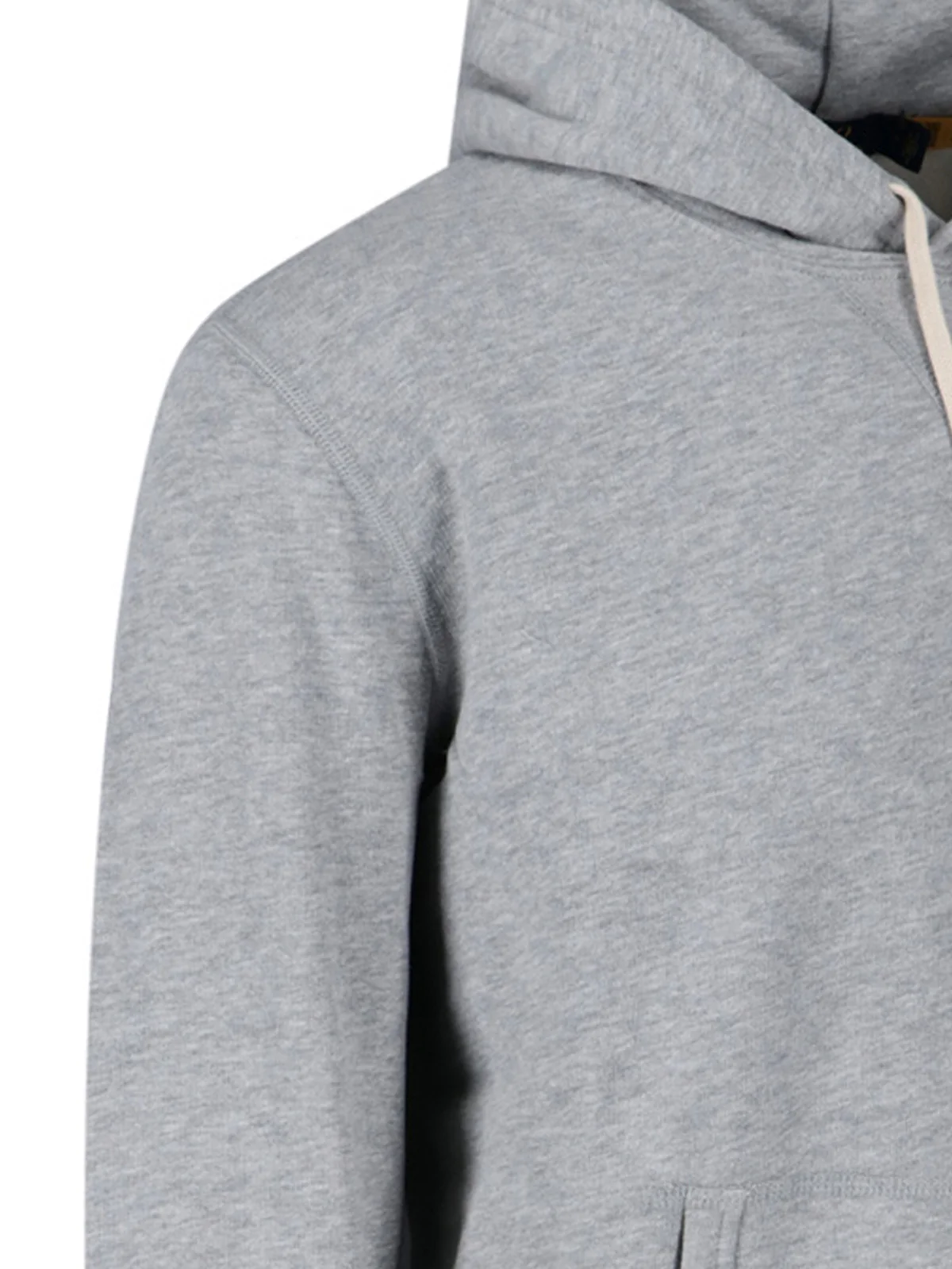 Heather Grey Hoodie With Drawstring And Embroidered Logo - Image 5