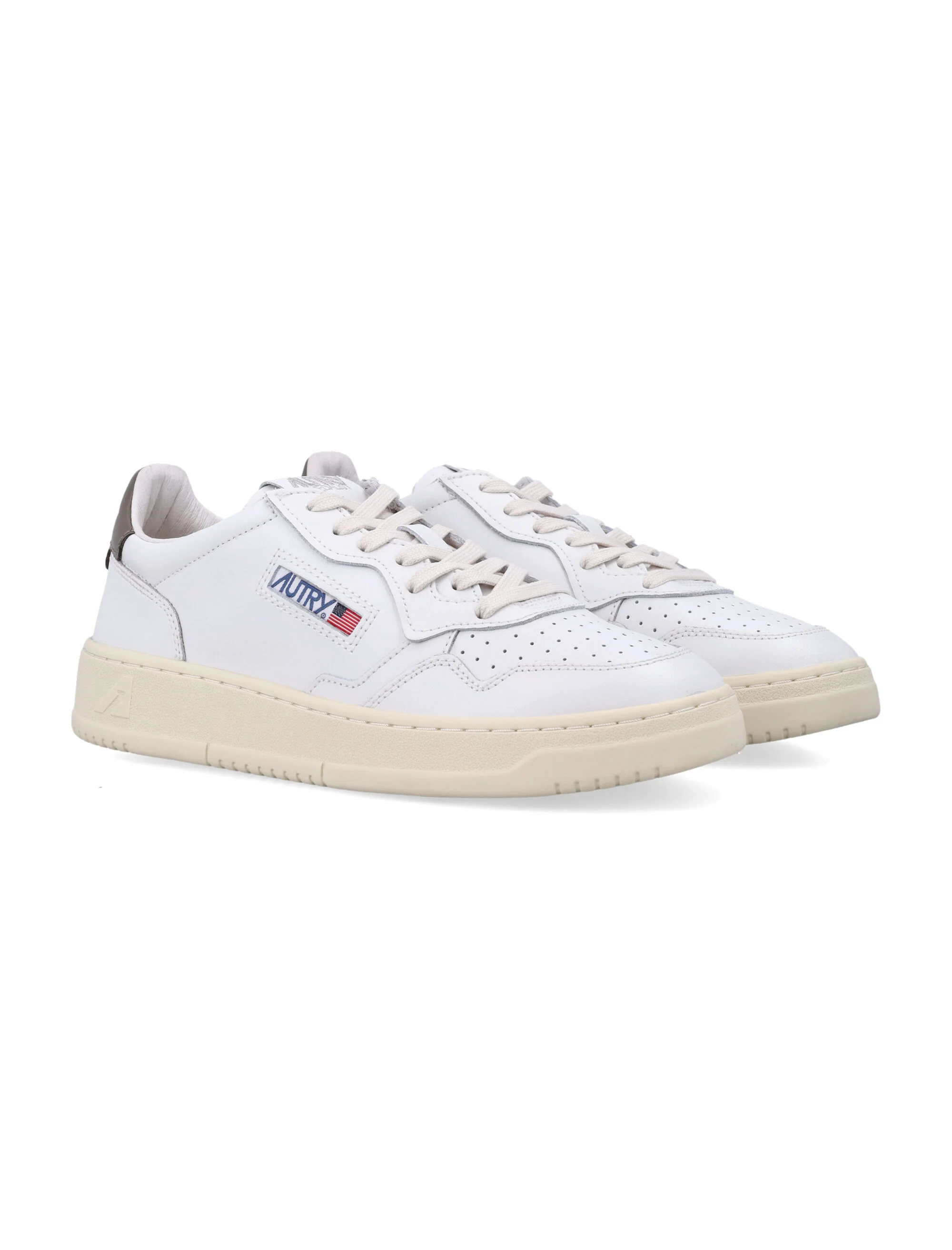 Low-Top Sneakers With Perforated Detailing And Contrasting Heel Tab - Image 3