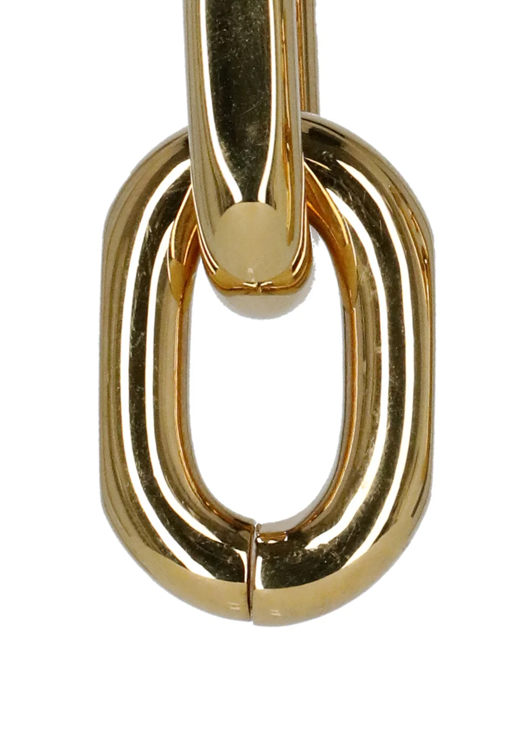 Polished Gold-Tone Link Earrings with Interlocking Design - Image 3
