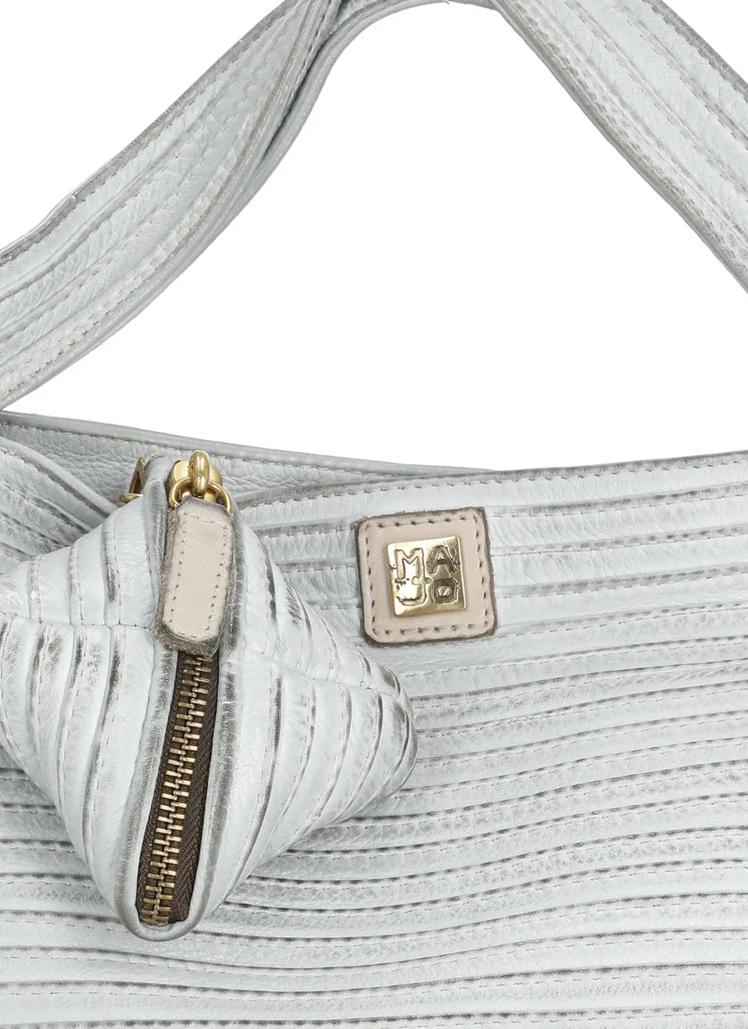 Textured Light Blue Leather Shoulder Bag With Versatile Carrying Options - Image 4